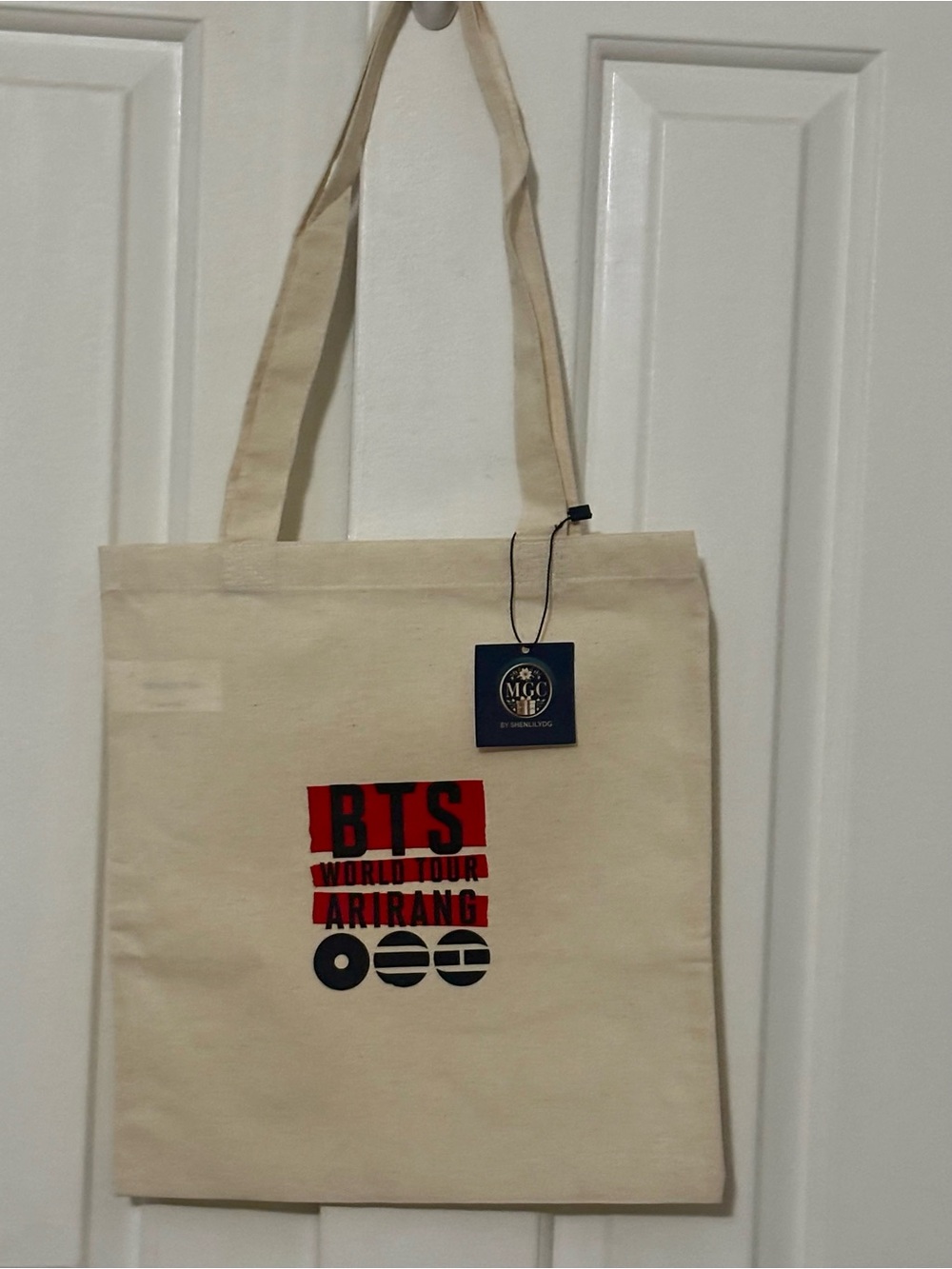 BTS World Tour Arirang Canvas Tote - Red & Black Print